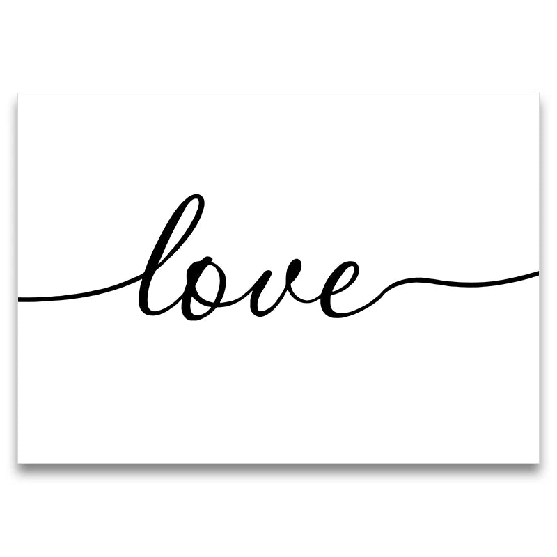 Black And White Line Drawing Couple Kiss Canvas Prints Heart Art Painting Hand In Hand Poster Minimalist Pictures Home Decor Peaceful Pleasures Health and Wellness