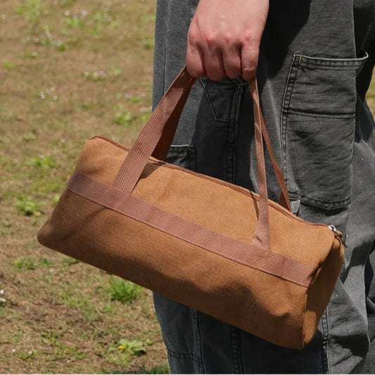 Camping Tools Storage Bag Large Capacity Cylinder Tent Stake Bag Lightweight Tent Peg Ground Nail Holder Bag for Outdoor Camping Peaceful Pleasures Health and Wellness