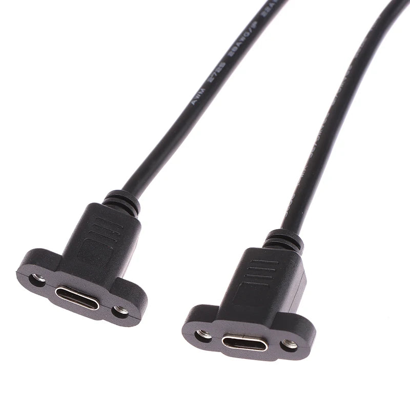 Micro Type USB USB 3.1 Male Connector To Type-c USB 3.1 Female Extension Cable 17mm With Screws Panel Mount Hole 0.3m Peaceful Pleasures Health and Wellness
