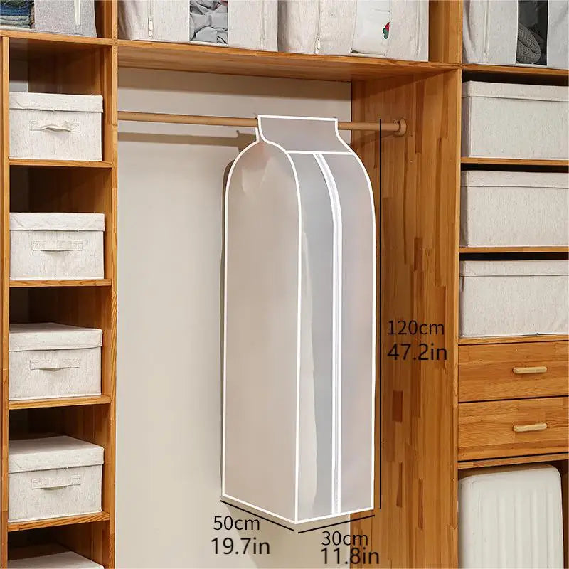 1pc Clothes Dust Cover Wardrobe Hanging Window Dust Cover Clothing Cover Cloth Household Clothing Cover Hanging Clothes Bag Peaceful Pleasures Health and Wellness 120X30X50CM