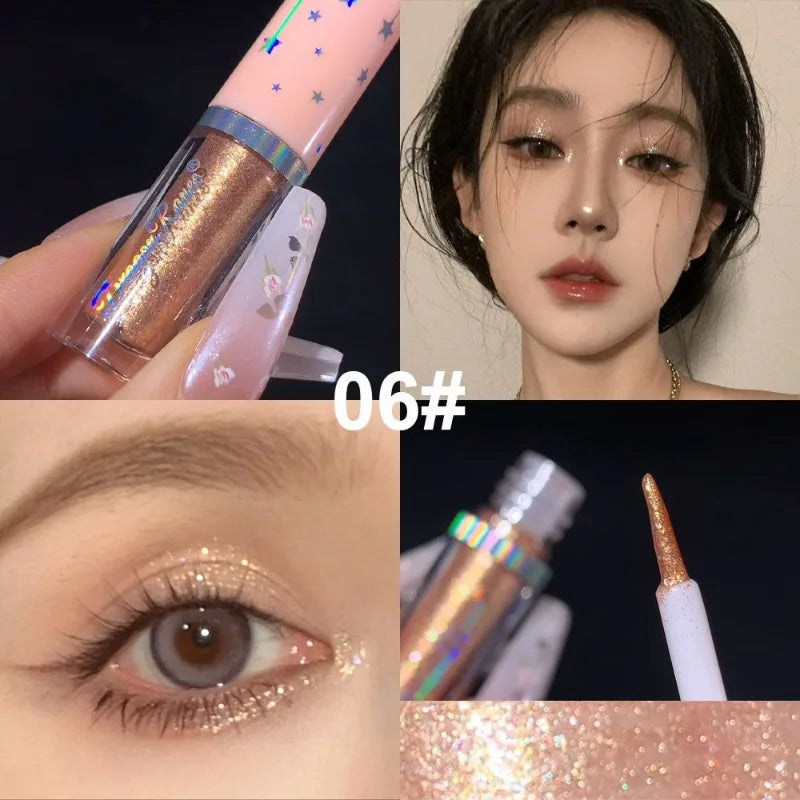 6-Piece Glitter Liquid Eyeshadow Set – Shimmer & Sequin Pens