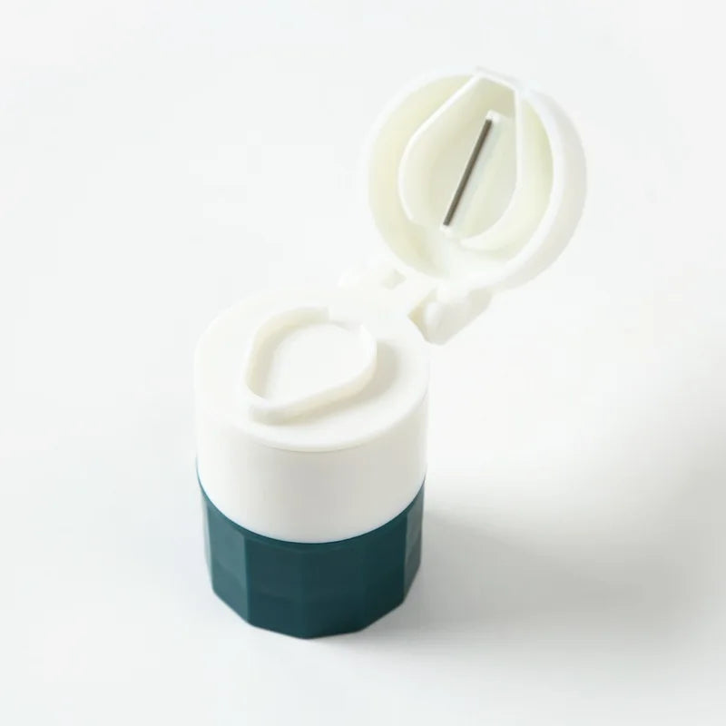 4-in-1 Portable Pill Crusher, Cutter & Storage Box Organizer