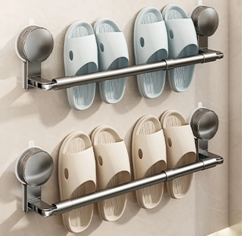 Extendable Suction Cup Towel Bar & Hook | Kitchen Bathroom
