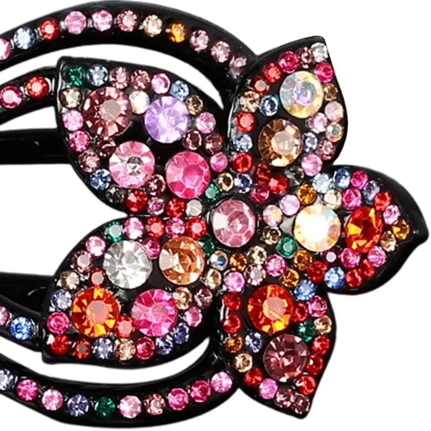 Crystal Flower Duckbill Hair Clip – Rhinestone Barrette for Women