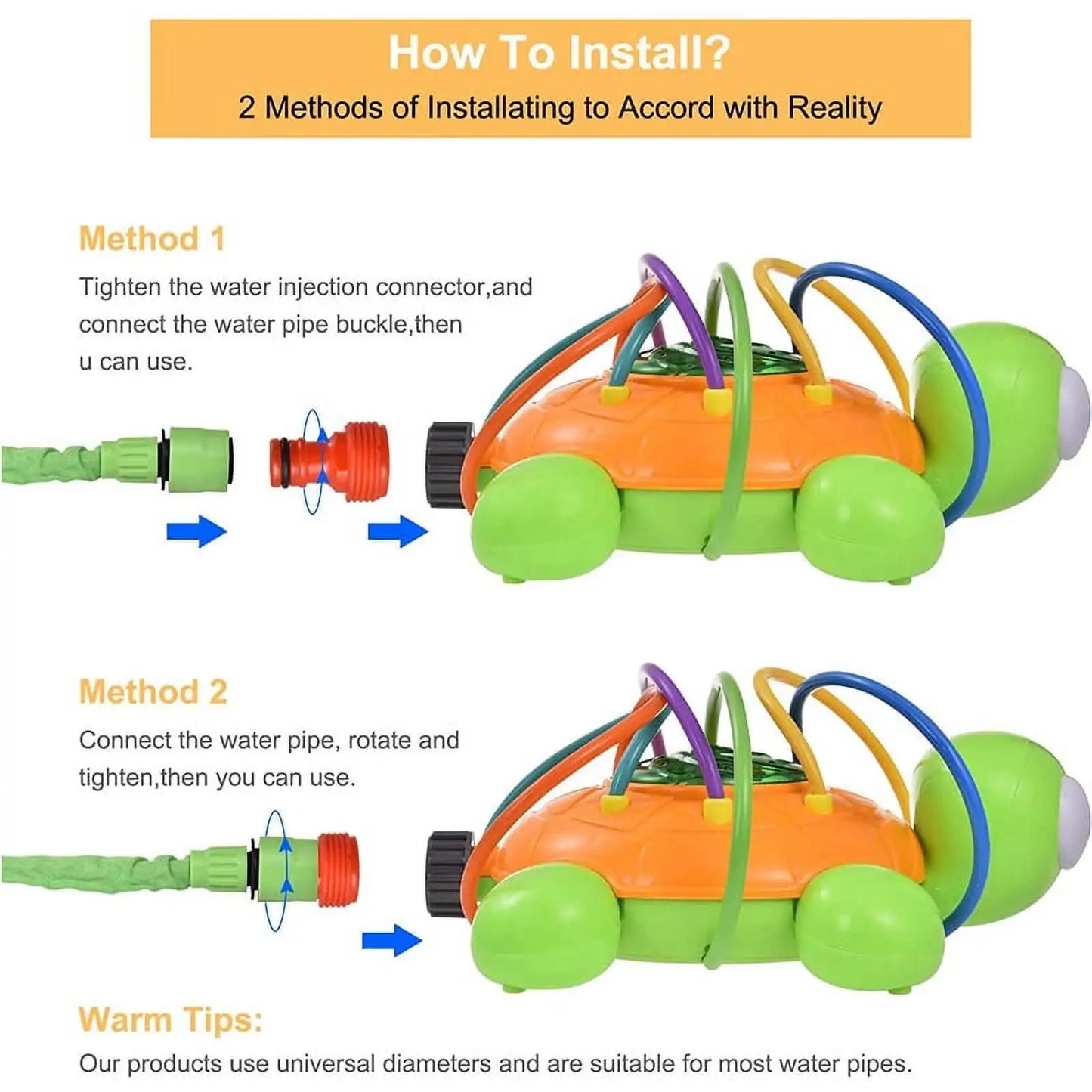 Kids Spinning Turtle Water Sprinkler | Outdoor Summer Toy