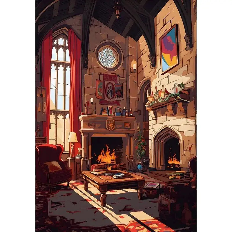 Magical Wizard Castle Canvas Wall Art | Fantasy Witchcraft Poster Canvas Wall Art Peaceful Pleasures Health and Wellness