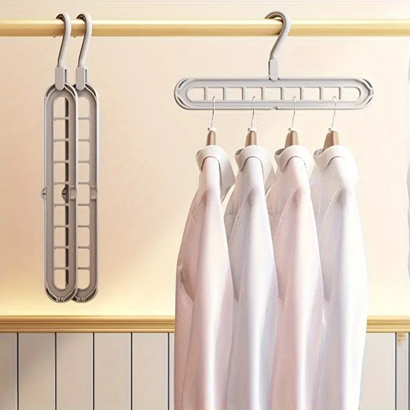3-Pack Foldable Space-Saving Clothes Hangers | Plastic Rack