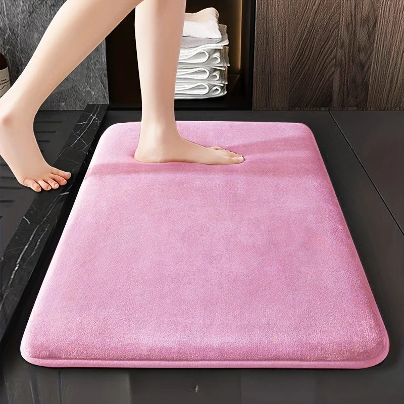 Super Absorbent Floor Mat Super Absorbent Bath Mat Super Anti Slip Coral Velvet Bathroom Floor Mat Door Mat Bathroom No Slip Mat Peaceful Pleasures Health and Wellness Pink 50cm X 80cm