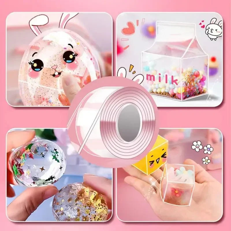 Double Sided Tape Glitter Adhesive Toy Making Home Improvement Uses Foam Colors Thermal Bonding Blow Molded Reusable Adhesive Peaceful Pleasures Health and Wellness