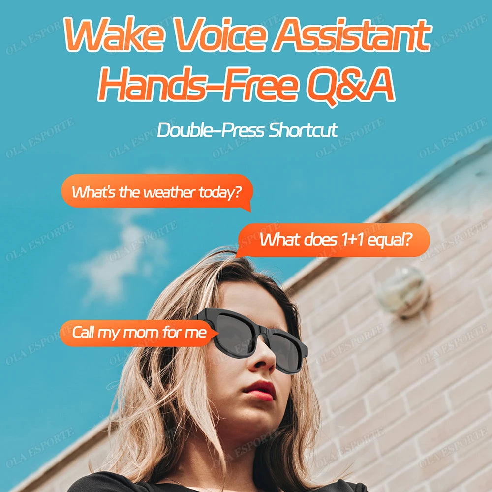 Smart Glasses AI Voice Assistant Bluetooth 5.3 HD Camera Sunglasses