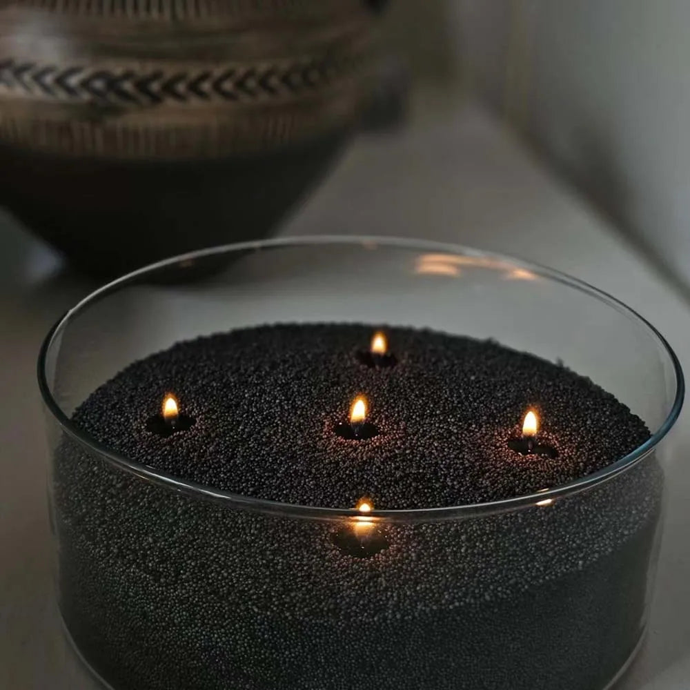 Black Sand Beaded Wax Candle Making Kit – 200g DIY Pearl Wax
