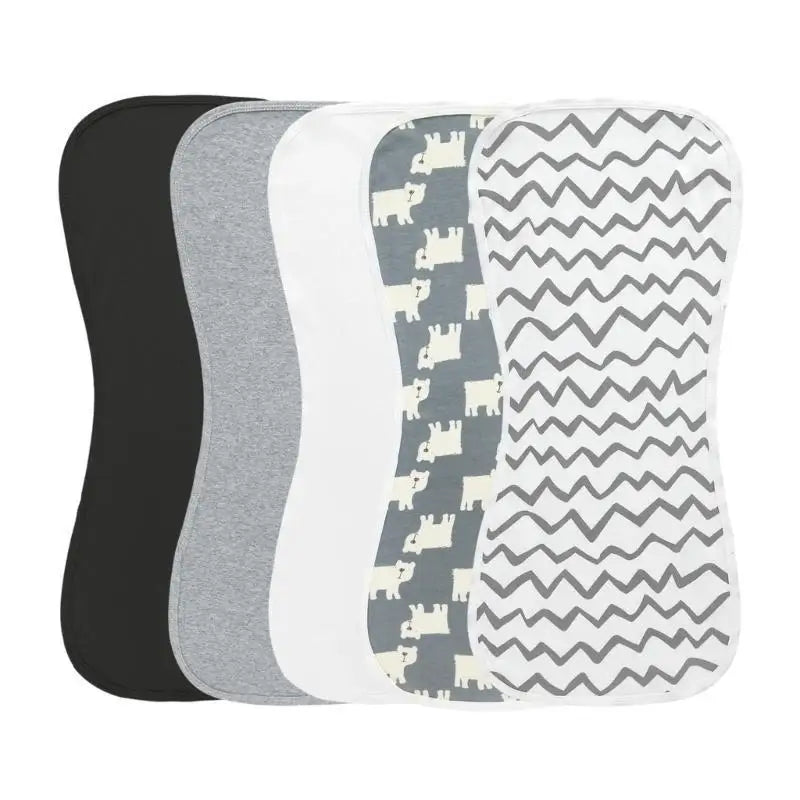 Soft Cotton Baby Burp Cloths – 3 or 5 Pack Infant Feeding Bibs