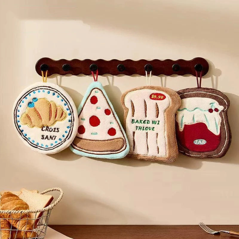 Cute Hanging Hand Towel Absorbent Thickened Kitchen Rag Bathrooms Towel High Appearance Coral Velvet Hand Towel Home Daily Use Peaceful Pleasures Health and Wellness