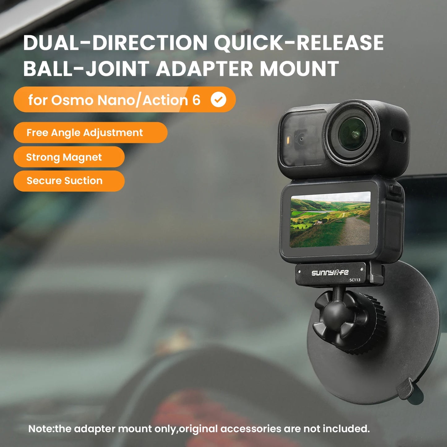Dual Direction Magnetic Quick Release Bidirectional Attraction Bracket with Suction Cup Base Mount for DJI Osmo Nano/Action 6 Peaceful Pleasures Health and Wellness