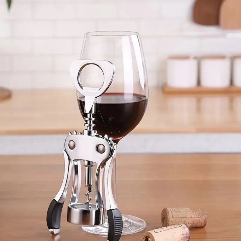 Wing Corkscrew Wine Opener – Zinc Alloy & Stainless Steel Multifunctional Bottle Opener