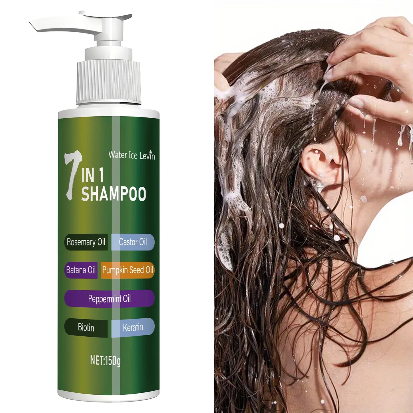 7-in-1 Shampoo, Rich in Rosemary, Batana, and Castor Oil, Gently Cleanses and Controls Oil, Provides Moisturizing and Hydrating Benefits, Prevents Hair from Becoming Tangled, Suitable for All Hair Types Peaceful Pleasures Health and Wellness