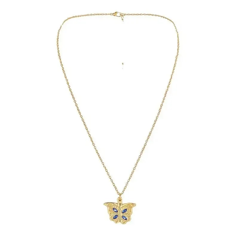 Butterfly "I Love You" Locket Pendant Necklace for Women