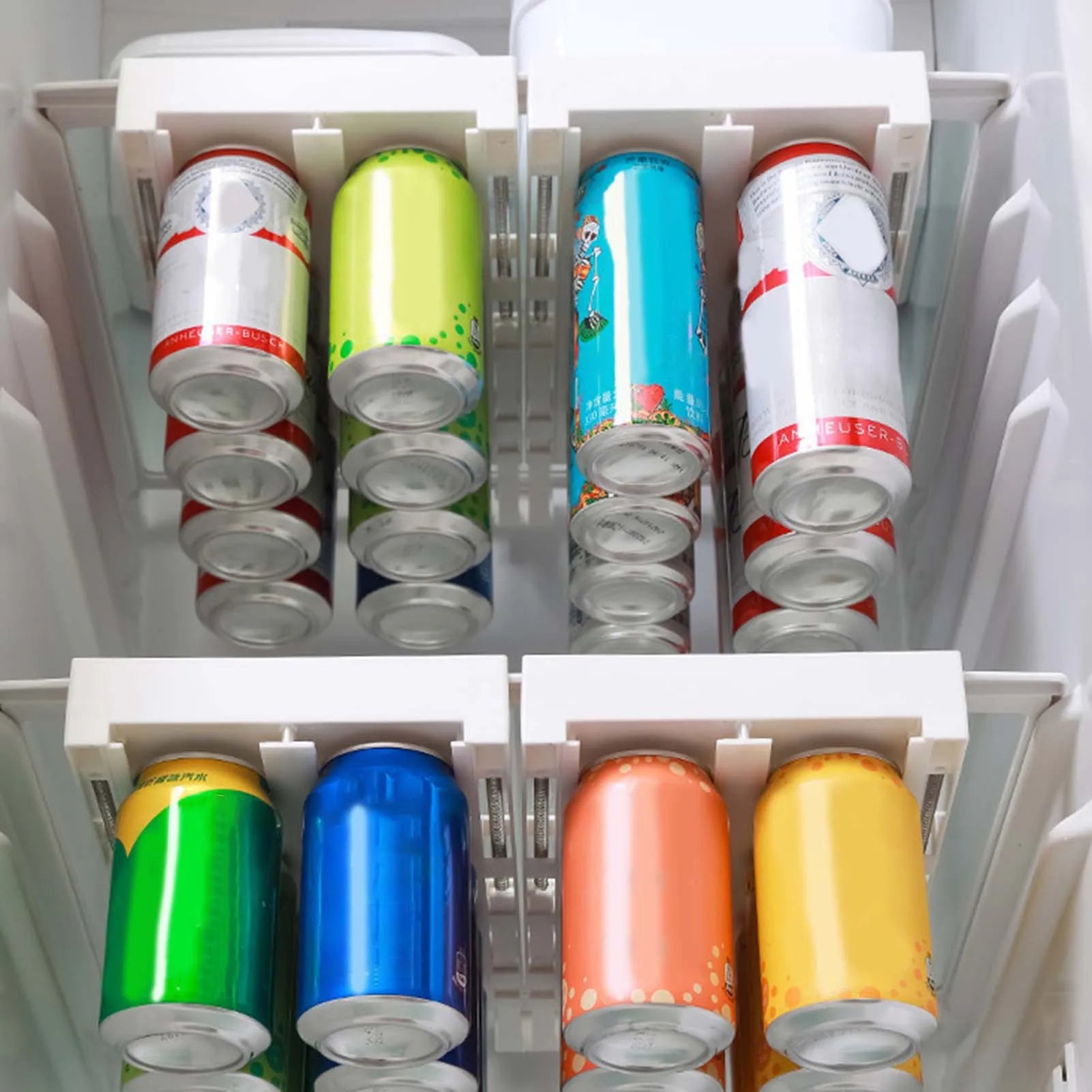 Hanging Fridge Soda Can Organizer Convenient to Install Efficient Fridge Shelf Holder Suitable for Refrigerators Kitchen Peaceful Pleasures Health and Wellness