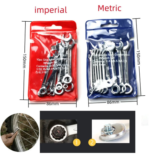 10-Piece Mini Spanner Wrench Set 4–11mm | British & Metric