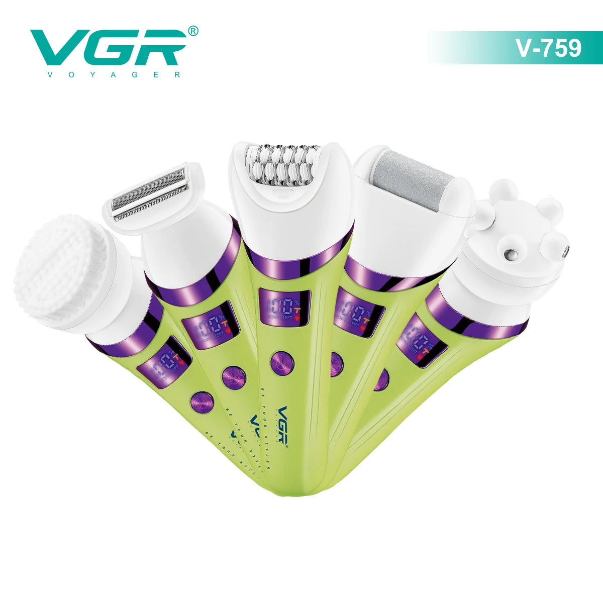 VGR 5-in-1 new high-end hair trimming set multifunctional body hair remover alloy blade full body hair removal device V-759 Peaceful Pleasures Health and Wellness
