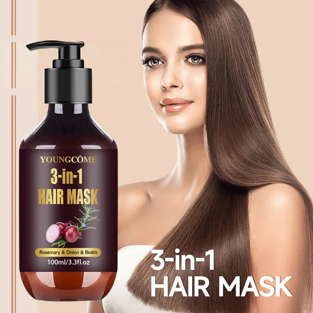 YOUNGCOME 3-in-1 Organic Hair Mask – Rosemary, Onion & Biotin