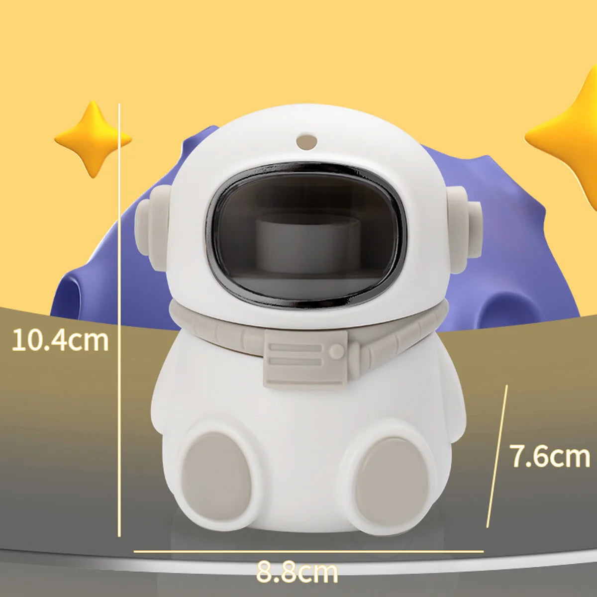 1Pcs Cartoon Astronaut Toothpick Storage Box Automatic Pop-up Toothpick Box Home Living Room Dining Room Toothpick Holder Peaceful Pleasures Health and Wellness White gray