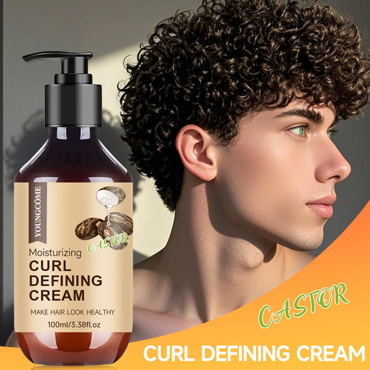 100ML Men's Castor Oil Curling Cream with Rosemary and Peppermint to Control Curling Peaceful Pleasures Health and Wellness Default Title