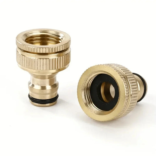 Brass Threaded Pipe Fitting 3/4" & 1/2" Garden Water Connector Brass Pipe Fitting Oasis Select