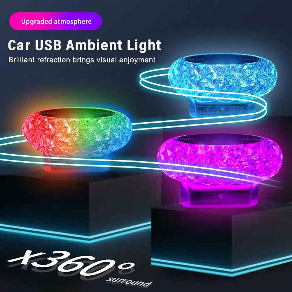 Car USB Ambient Lights Portable Mini LED Atmosphere Lamps Interior Decorative lights for car and Computer, Environment Lighting Peaceful Pleasures Health and Wellness