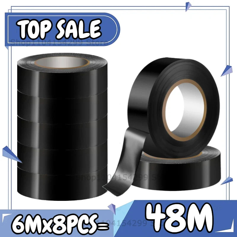 Black PVC Electrical Insulating Tape | Flame Retardant | 1–20 Rolls
