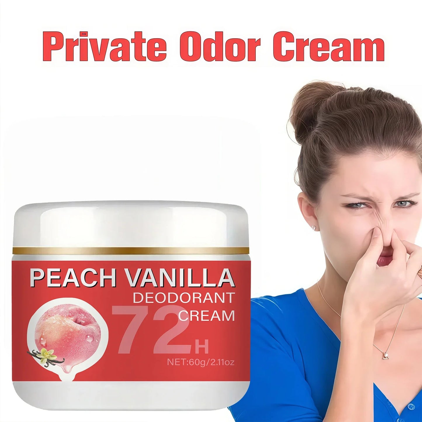 Peach Underarm Deodorant Cream – 72-Hour Freshness for Women