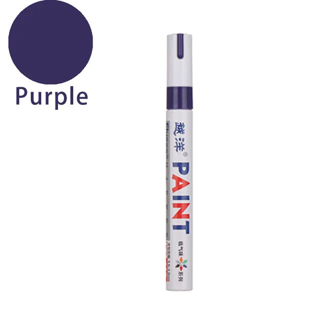 12 White Waterproof Rubber Permanent Paint Marker Pen Car Tyre Tread