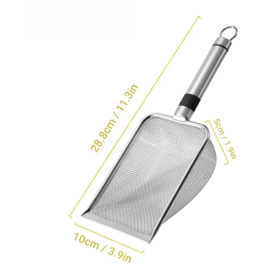 Stainless Steel Cat Litter Scoop – Durable, Easy Clean, Ergonomic Handle, Rust-Resistant, Ideal for Quick Waste Removal Peaceful Pleasures Health and Wellness