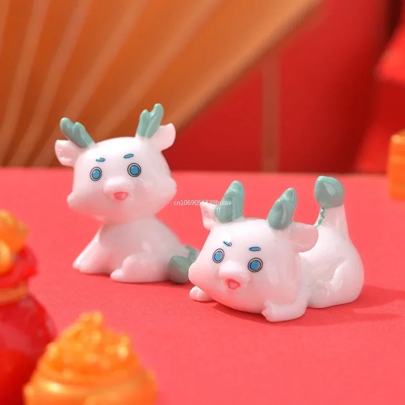 1Pcs Cartoon Cute Resin Dragon Micro Landscape Fairy Garden Micro Landschaft Pot Garden Miniatures 2025 Chinese New Year Gifts Peaceful Pleasures Health and Wellness