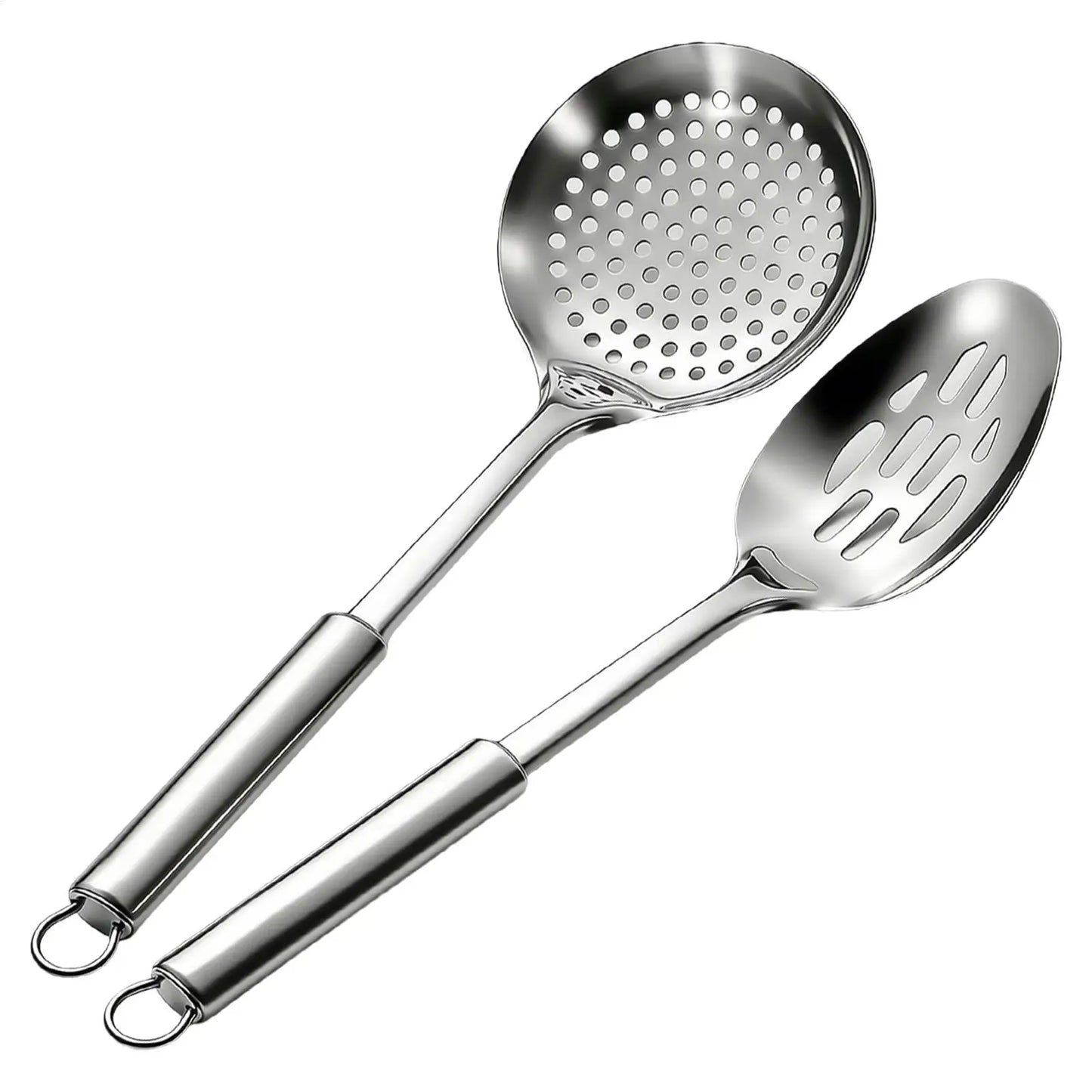 304 Stainless Steel Skimmer & Strainer Spoon Set | Kitchen Tools
