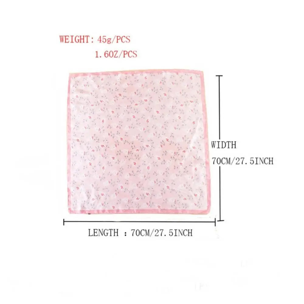 Women's Printed Square Scarf 70x70cm – Silk-Feel Shawl & Wrap