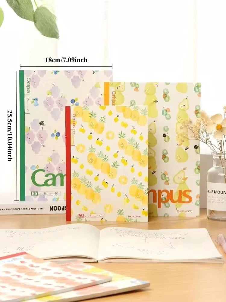 Japanese Fruit Print Campus Notebook KOKUYO Line Spacing 180 Flat