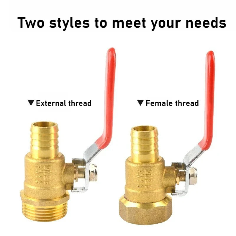 Brass Ball Valve 1" DN25 Female/Male Thread Copper Pipe Fitting