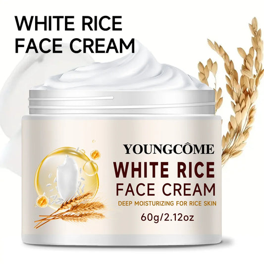 YOUNGCOME Rice washing water moisturizin g face cream, suitable for dry and rough skin, Improves the texture of skin Peaceful Pleasures Health and Wellness