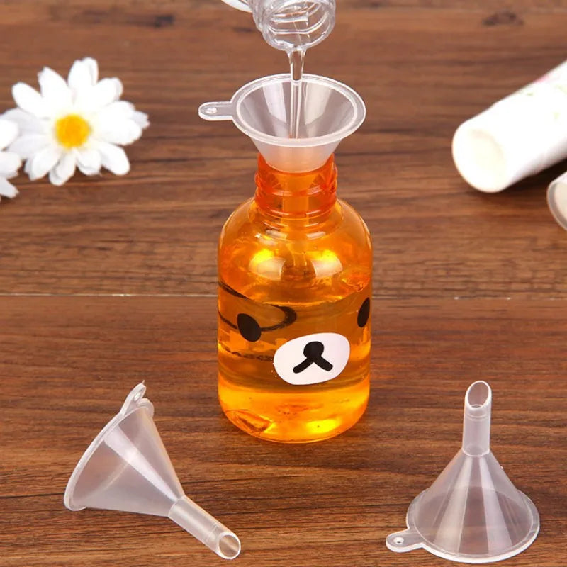 10-Pack Mini Plastic Funnels for Perfume, Oils & Travel
