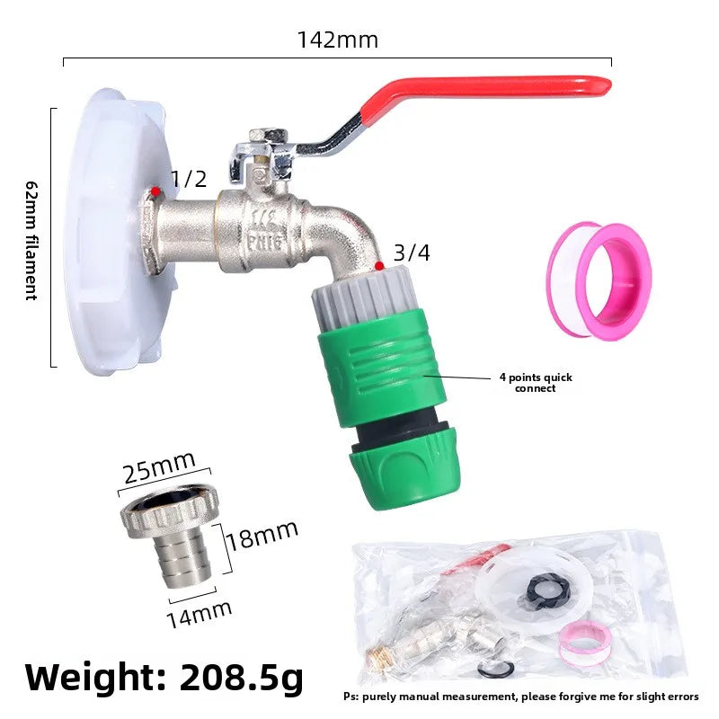 1/2" Brass Garden Faucet Tap – IBC Tank Single Outlet Valve