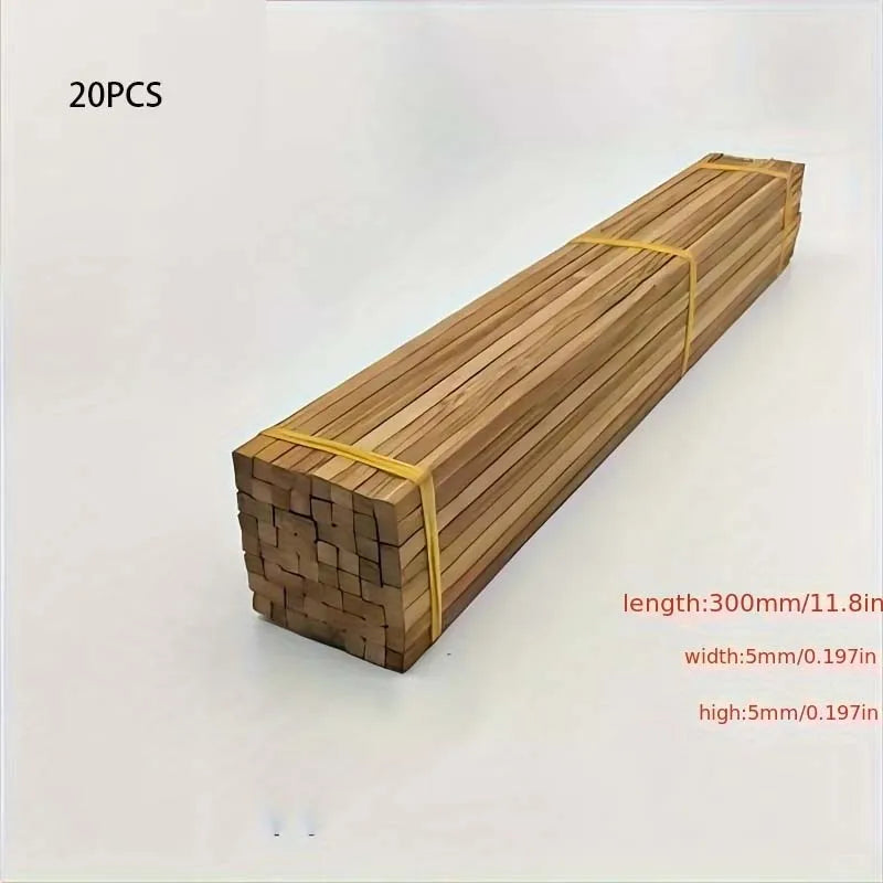 20PCS Square Bamboo Sticks – Crafts, Model Making & DIY Dowels