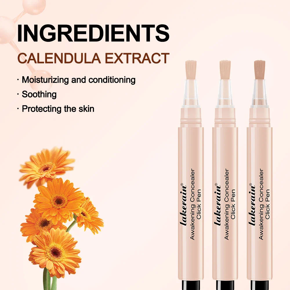 Waterproof Concealer Click Pen – Full Coverage, 3 Shades
