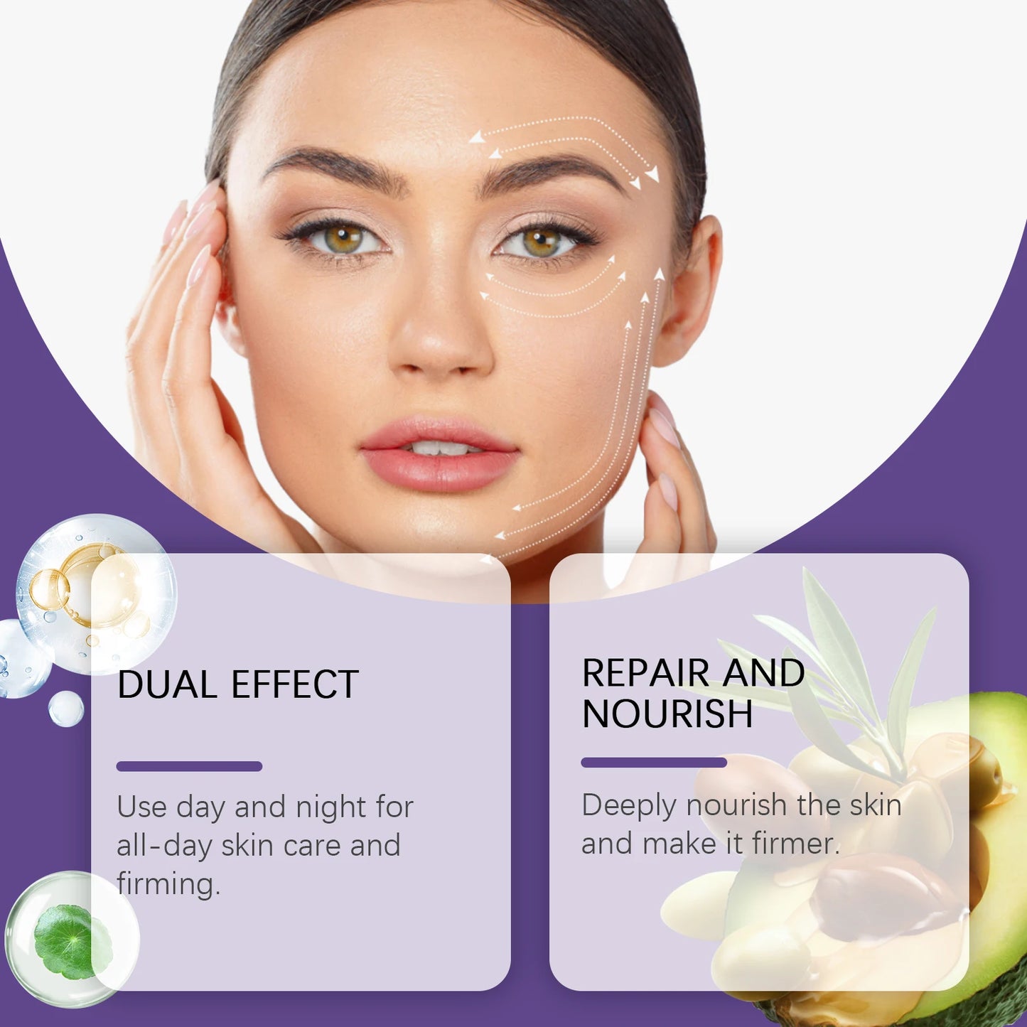 Day Night Care Face Cream Moisturizing Reduce Fine Lines Repair Barriers Increase Skin Elasticity Hyaluronic Acid Facial Cream Peaceful Pleasures Health and Wellness