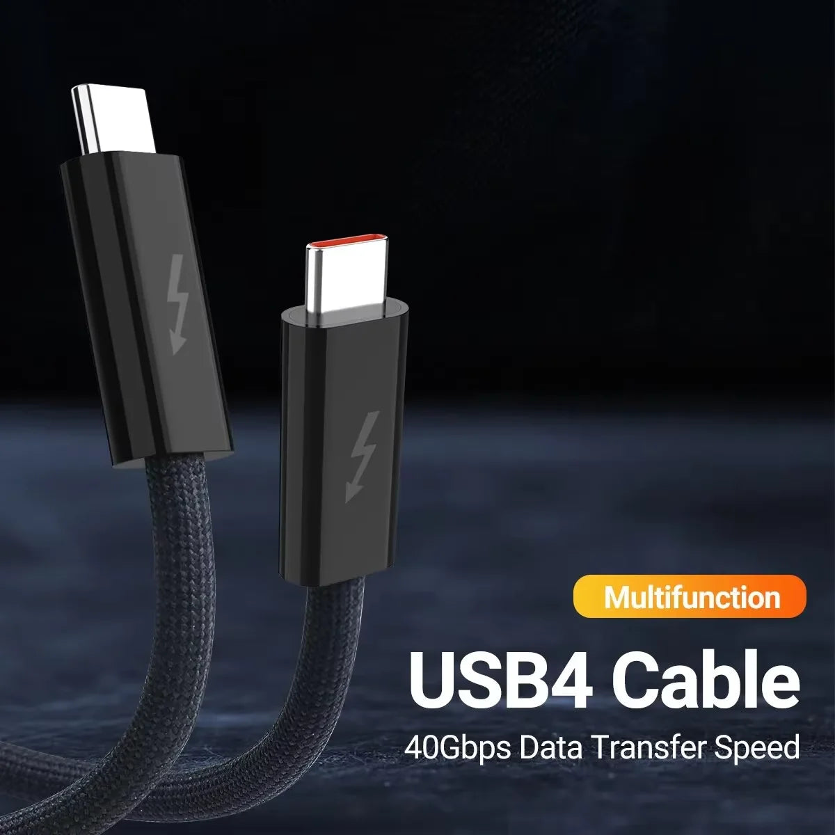 USB 4.0 Type-C Cable 240W Fast Charging 40Gbps 8K Thunderbolt 4