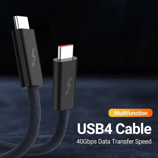 USB 4.0 Type-C Cable 240W Fast Charging 40Gbps 8K Thunderbolt 4