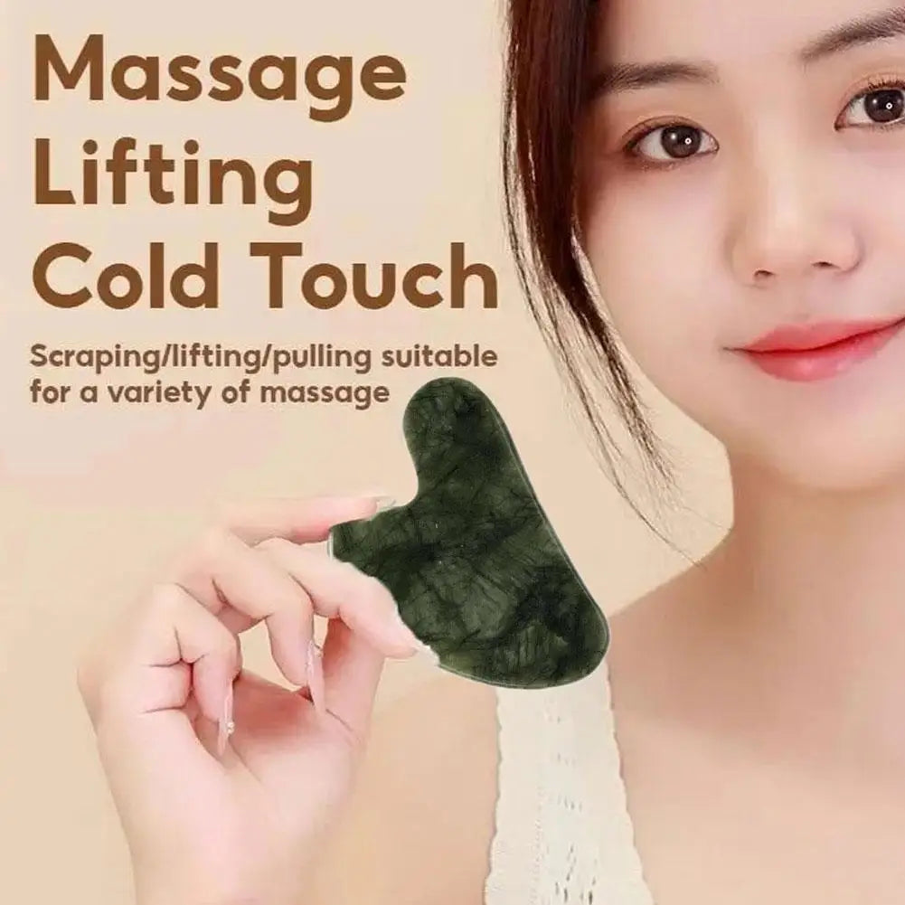 Heart-Shaped Jade Gua Sha Board – Face & Body Massage Tool