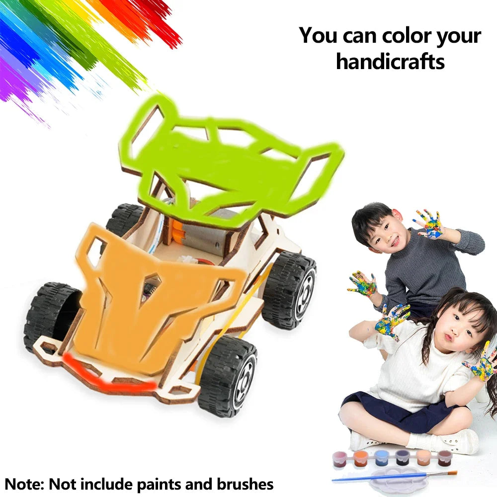 DIY Wooden RC Car Kit – STEM Science Toy for Kids 14+