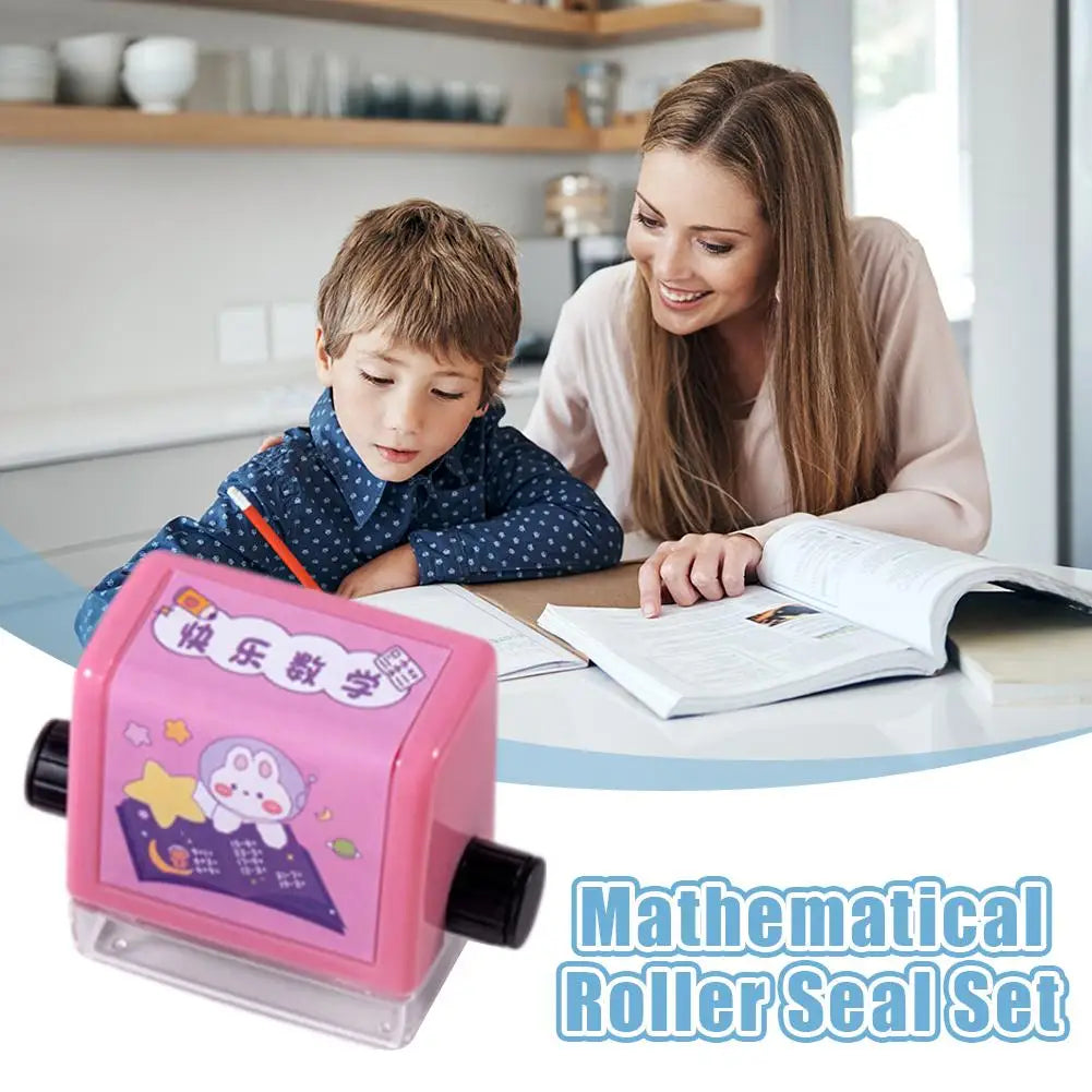 4 In 1 Math Roller Stamp Addition Subtraction Teaching Stamp For Teacher Student Parent Classroom Homeschool Home Use Stationery Peaceful Pleasures Health and Wellness