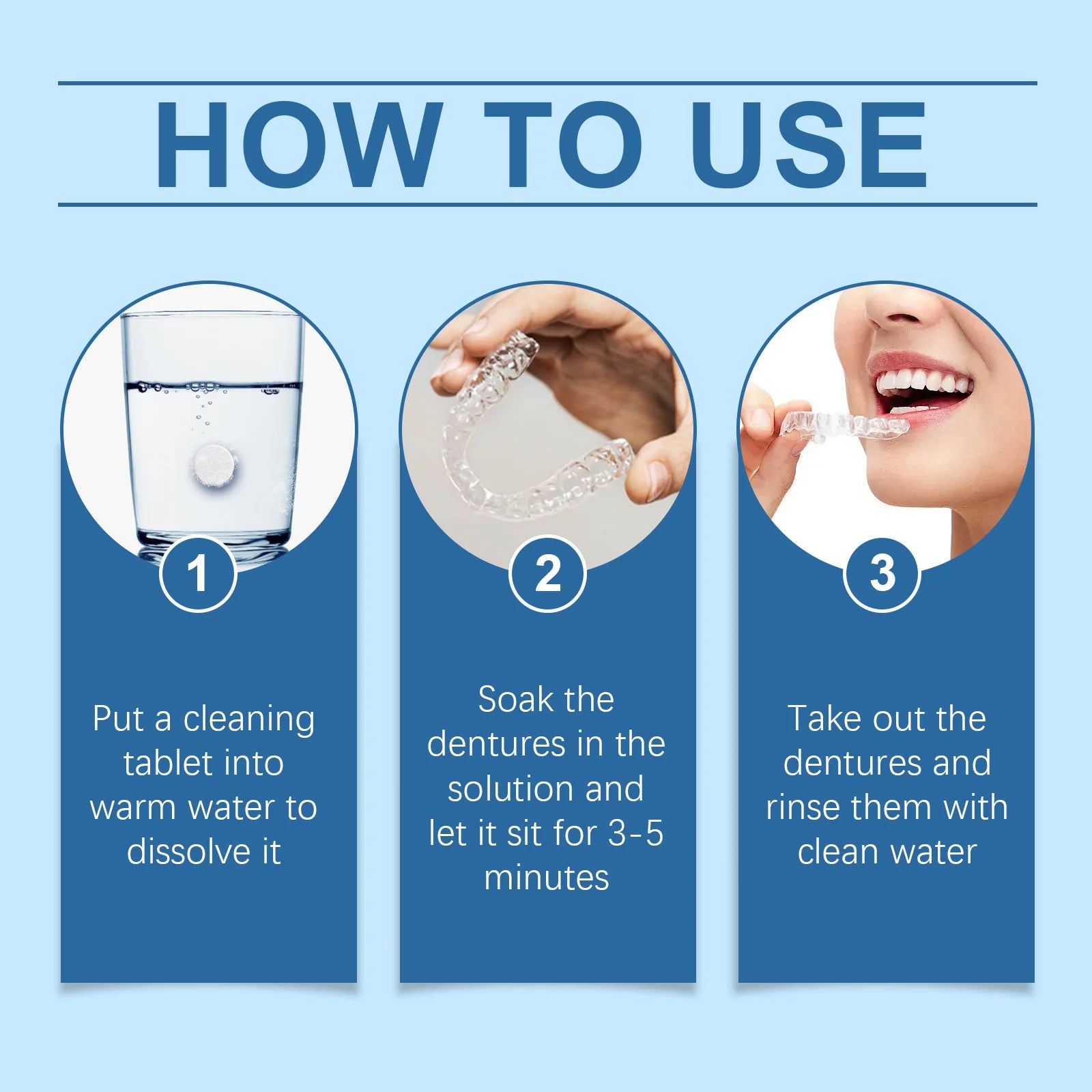 ORALHOE Denture Cleaning Tablets – Whitening & Antibacterial 12ct Denture Cleaner Tablets Peaceful Pleasures Health and Wellness